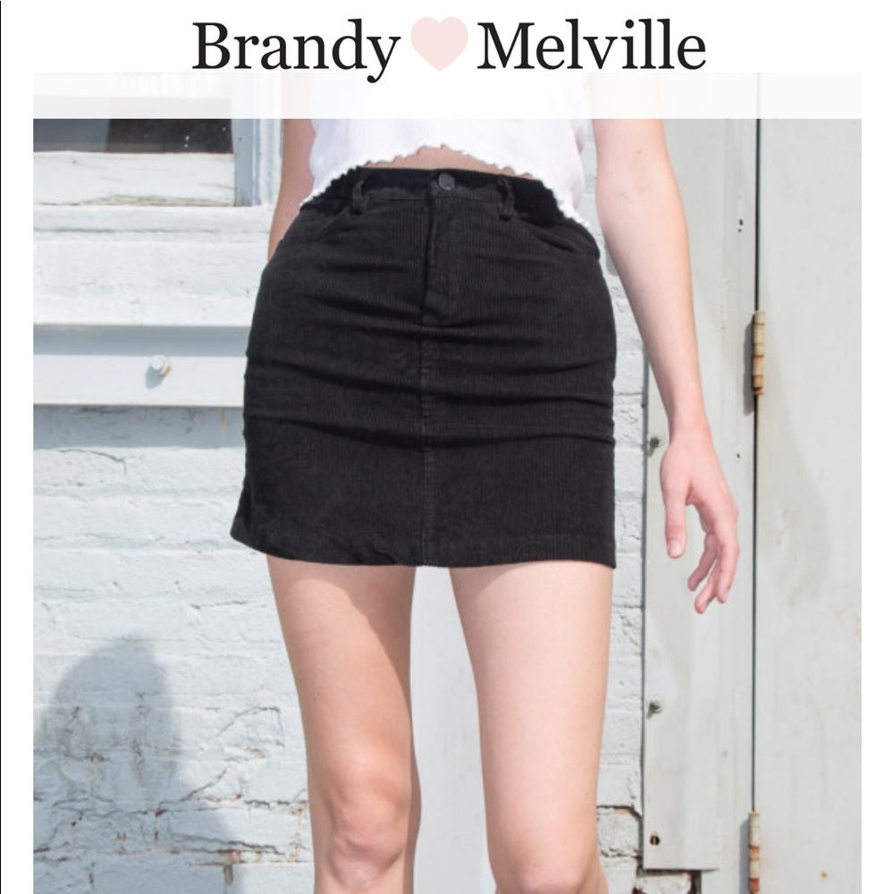 Brandy Melville Juliette corduroy skirt black